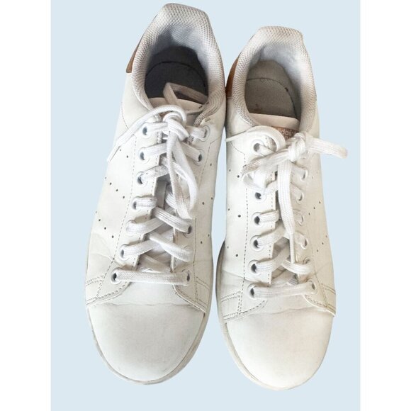 ADIDAS Stan Smith Gold & White Athletic Casual Sneaker Size 6 - Picture 2 of 8